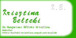 krisztina belteki business card