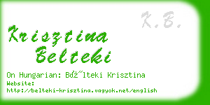 krisztina belteki business card